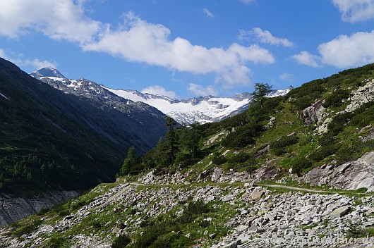 Blick vom Uferweg zur Hochalmspitze