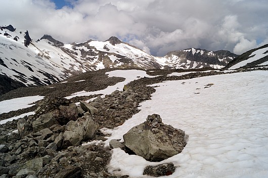 Aus der Scharte der Blick nach Norden. Hier ging es nun weiter.