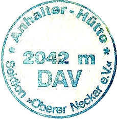 Hüttenstempel, Anhalter Hütte