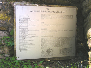 Tafel am geologischen Wanderweg.