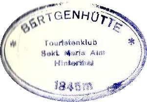 Bertgenhütte, Hüttenstempel