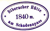 Biberacher Hütte, Hüttenstempel