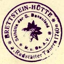 Brettsteinhütte, Hüttenstempel