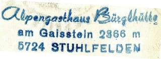 Bürglhütte, Stempel