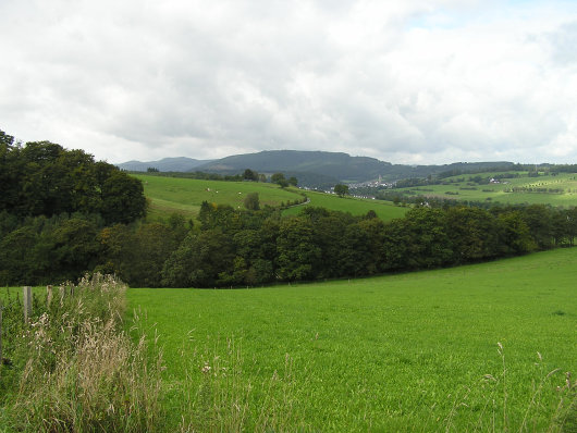 Oberhalb vom Kloster Grafschaft mit Blick in Richtung Schmallenberg.