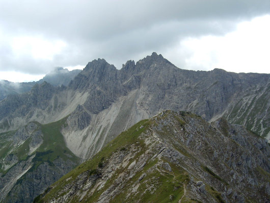 Blick von der Kanzelwand zur Hochgehrenspitze