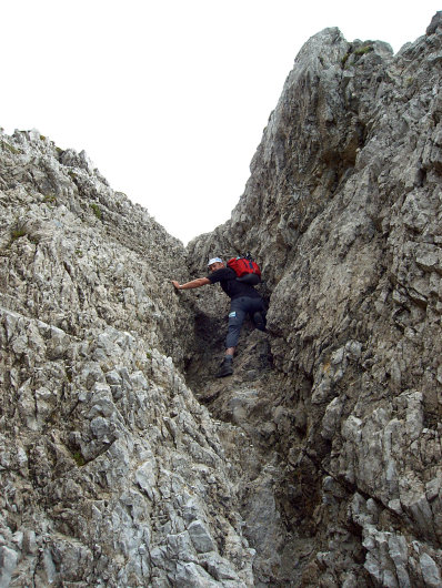 Udo Räther in der letzten Kletterpassage der Hochgehrenspitze