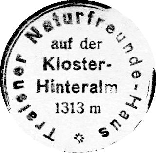 Kloster Hinteralm, Hüttenstempel