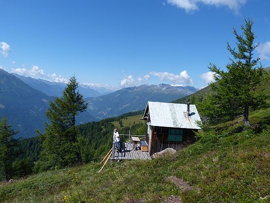 Unser Logen-Rastplatz hoch über dem Mölltal.