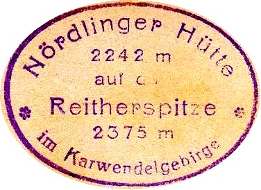 Nördlinger Hütte, Hüttenstempel