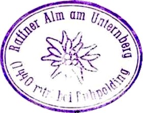 Raffner Alm, Hüttenstempel