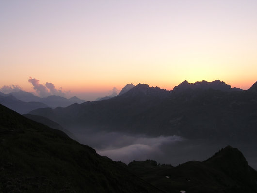 Abendstimmung an der Rappenseehütte