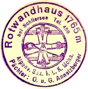 Rotwandhaus, Hüttenstempel