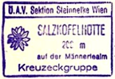 Sazkofelhütte, Hüttenstempel