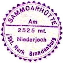 Sammoarhütte, Hüttenstempel